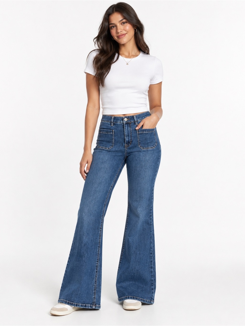 Aeropostale High Rise Flare Jeans Size 16 Regular Medium Wash Stretch